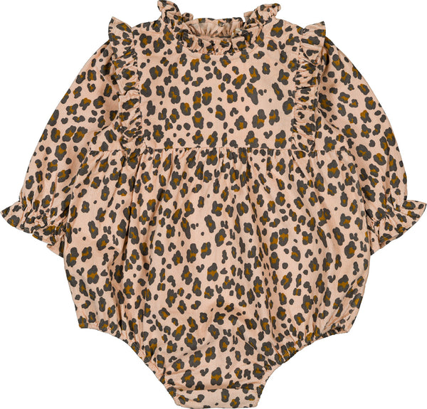 Louis Louise Beige Corduroy Leopard Rebecca Romper