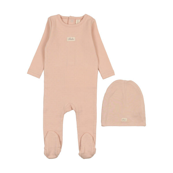 Lilette Shell Pink Pointelle Bebe Footie Set