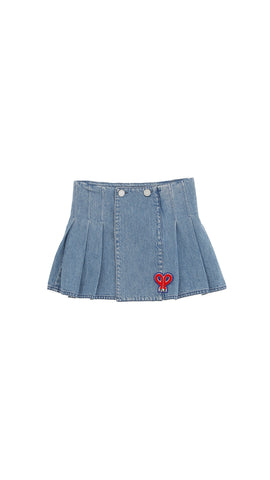 Philosophy Light Blue Denim Pleated Skirt