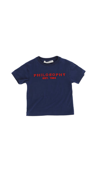 Philosophy Blue Short Sleeve Logo T-shirt