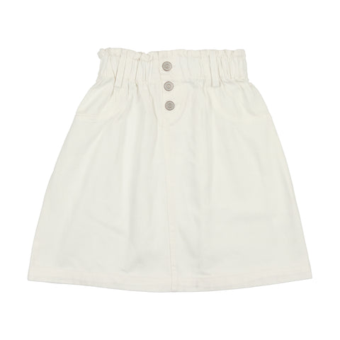 Lil Legs White Denim Paperbag Skirt