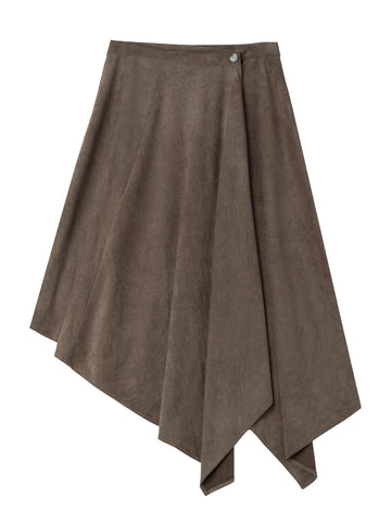 Soir Taupe Claudia Wrap Midi Skirt