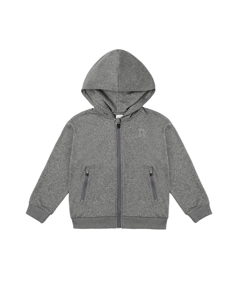 Rylee & Cru Heathered Black Zip Up Tech Hoodie