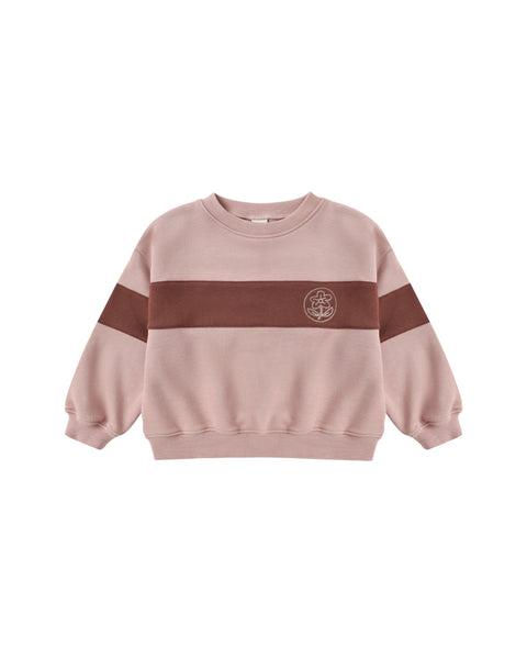 Rylee & Cru Mulberry Rosewood Panel Stripe Sweatshirt