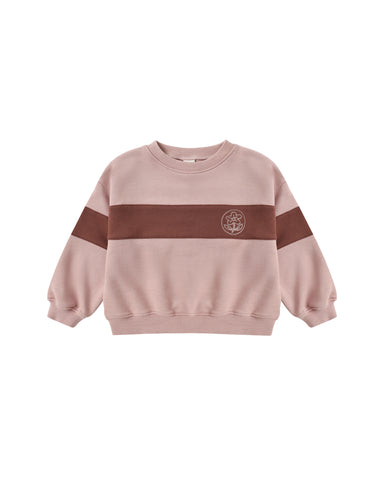 Rylee & Cru Mulberry Rosewood Panel Stripe Sweatshirt