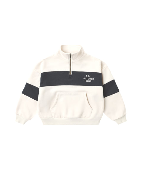 Rylee & Cru Natural Outdoor Club Panel Stripe Half Zip