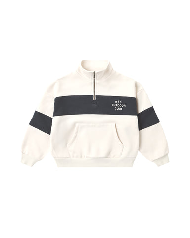 Rylee & Cru Natural Outdoor Club Panel Stripe Half Zip