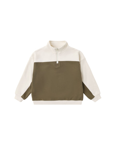 Rylee & Cru Olive Quarter Zip Crew Sweatshirt