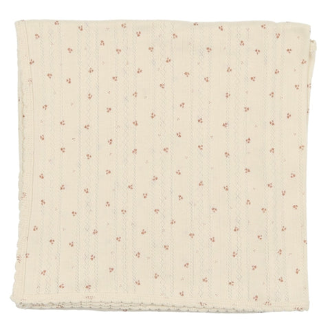 Lilette Milk/Rose Printed Pointelle Wrap Blanket