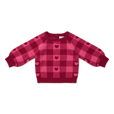 Louis Louise Red/Fuchsia Jacquard Heart Sweater + Legging