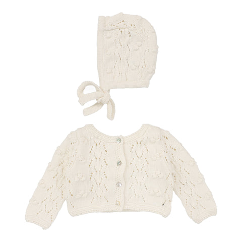 Lilette Cream Popcorn Weave Cardigan Set PWC-CRE