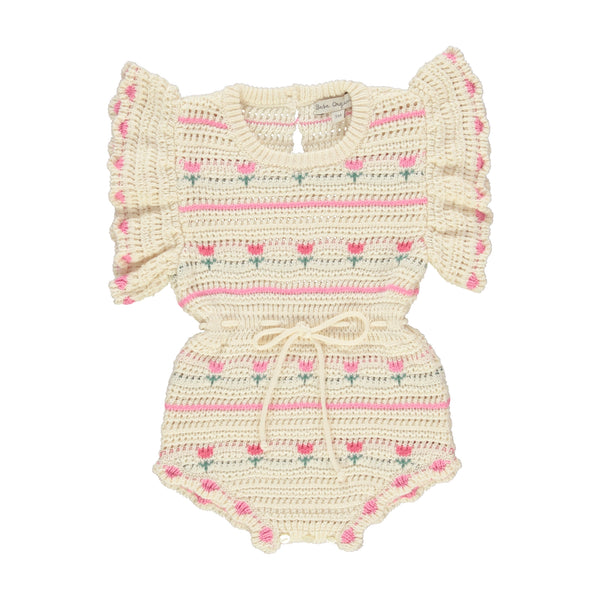 Bebe Organic Tulip Paloma Crochet Romper