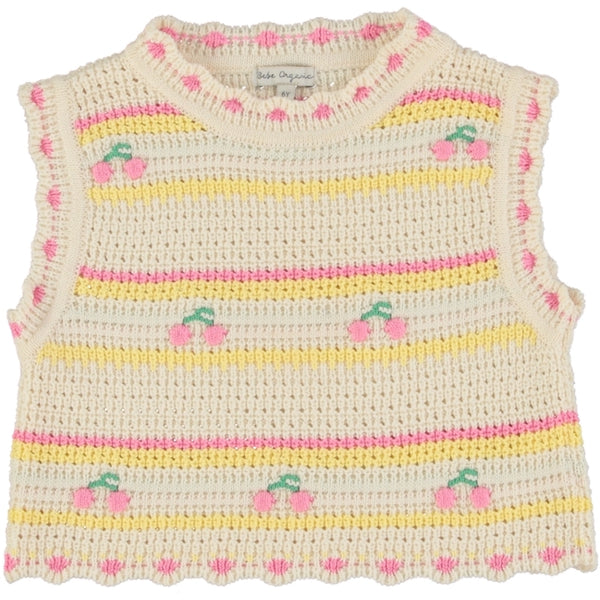 Bebe Organic Paloma Cherry Stripe Knit Short Set