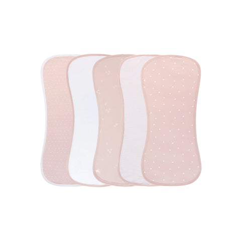 Ely's & Co Pink Tulip Hour Glass Shaped Burp Cloths