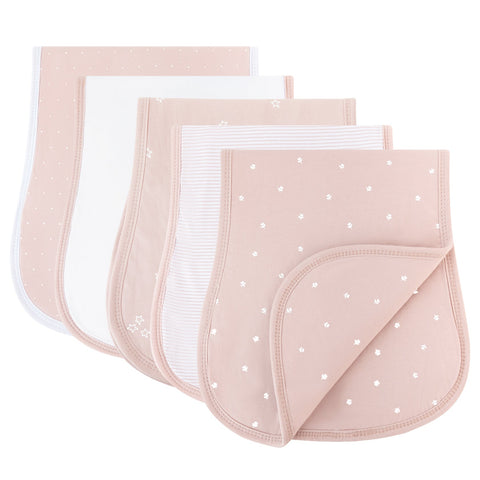 Ely's & Co Pink Tulip Hour Glass Shaped Burp Cloths