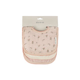 Ely's & Co Pink Gingko Muslin Terry Bibs Pack