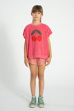 Piupiuchick  Pink Cherry Print Sleeveless Sweatshirt