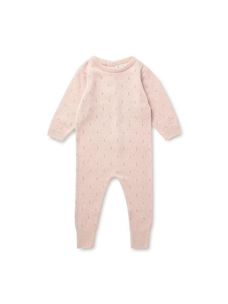 Belle Enfant Rose Pointelle Romper