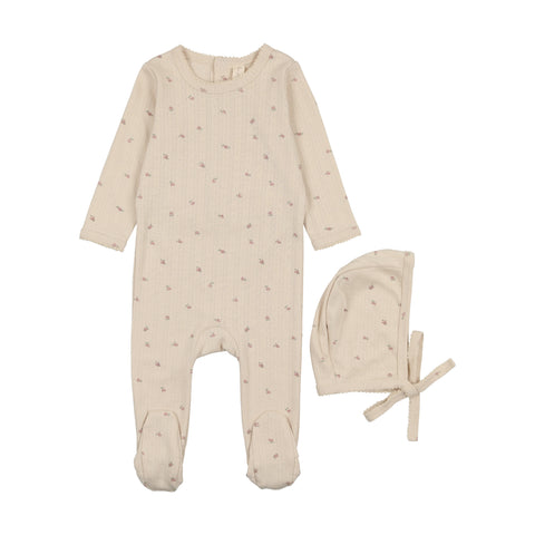 Bonjoy Rose Bud Pointelle Footie Set