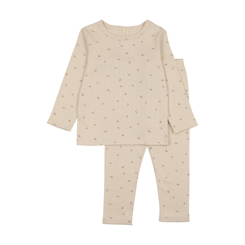 Bonjoy Rose Bud Printed Pointelle Legging Set