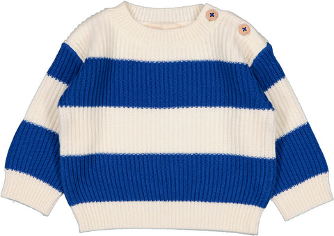 Louis Louise Baby Blue/Cream Stripe Sweater Set