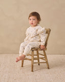 Quincy Mae Natural Blue Daisy Ruffle Relaxed Fleece Sweat Set