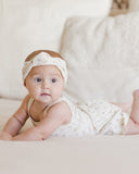 Quincy Mae Ivory Fleur Ribbed Knotted Headband