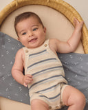 Quincy Mae Natural Ocean Stripe Tatum Romper