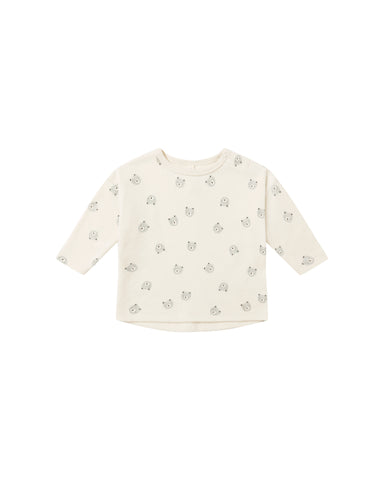 Quincy Mae Natural Bears Tee + Drawstring Pant Set