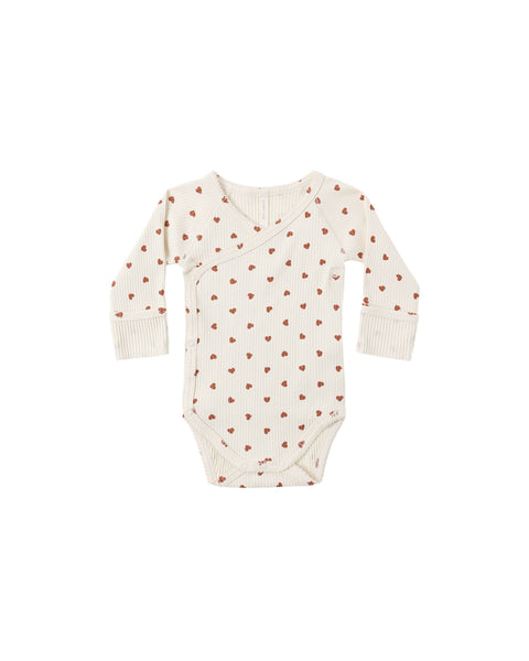 Quincy Mae Red Hearts Side Snap Rib Bodysuit + Leggings