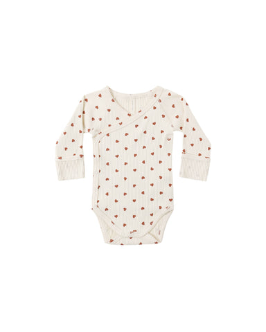 Quincy Mae Red Hearts Side Snap Rib Bodysuit + Leggings