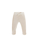 Quincy Mae Oat Knit Wrap Top + Footed Pant Set