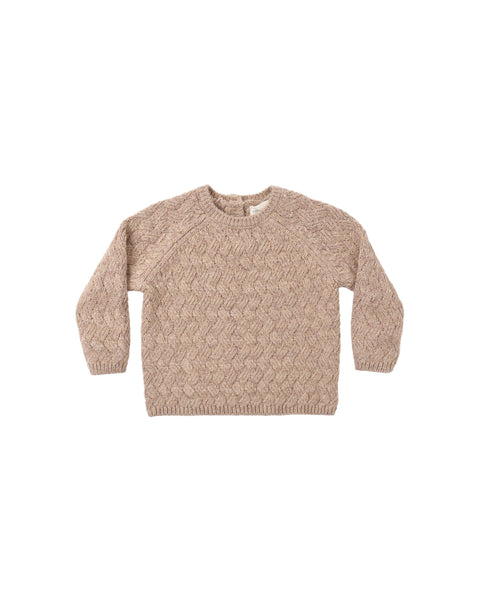 Quincy Mae Heathered Almond Knit Sweater + Pant Set