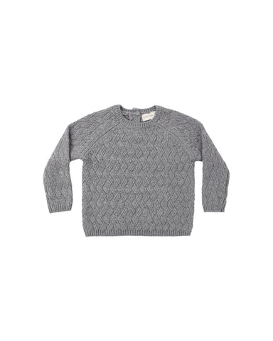 Quincy Mae Heathered Slate Knit Sweater + Pant Set