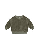 Quincy Mae Forest Velour Relaxed Sweat Set