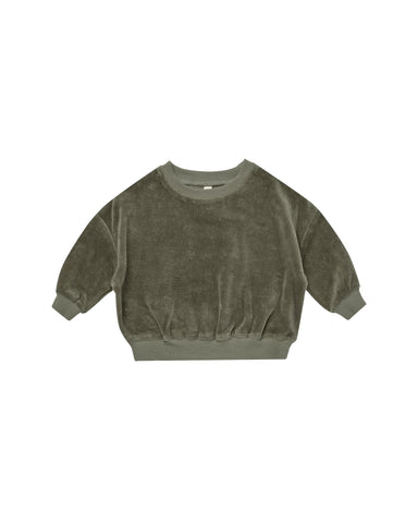 Quincy Mae Forest Velour Relaxed Sweat Set