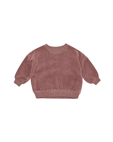Quincy Mae Fig Velour Relaxed Sweat Set