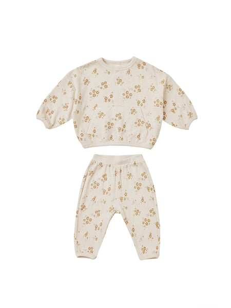 Quincy Mae Honey Flower Waffle Slouch Set