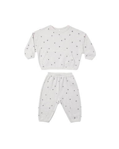 Quincy Mae Fog Stars Waffle Slouch Set