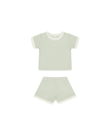 Quincy Mae Mint Waffle Shortie Set