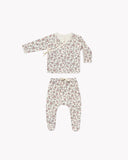 Quincy Mae Meadow Wrap Top + Footed Pant Set