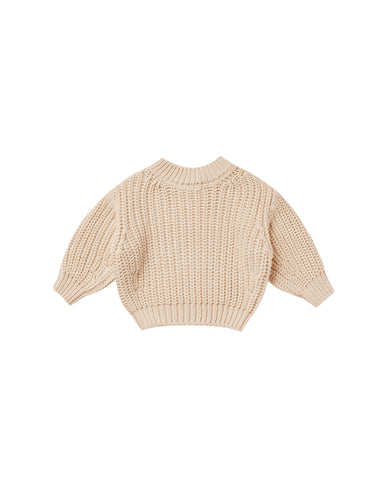 Quincy Mae Shell Chunky Knit Sweater & Knit Tie Bloomer Set