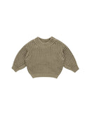 Quincy Mae Olive Chunky Knit Sweater + Bloomer Set