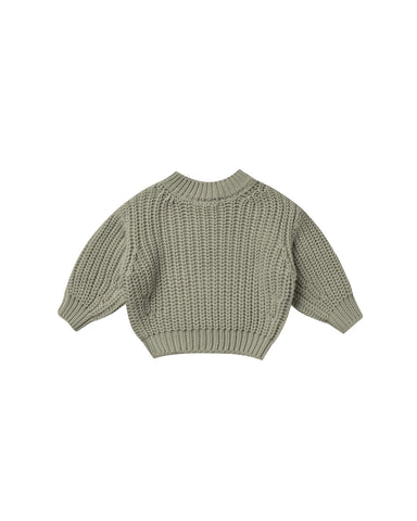 Quincy Mae Basil Chunky Knit Sweater & Knit Tie Bloomer Set