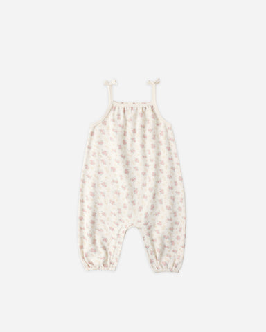 Quincy Mae Ivory Flower Field Smocked Jumpsuit