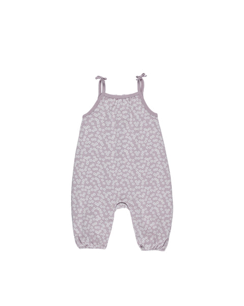 Quincy Mae Lavender Ditsy Smocked Jumpsuit