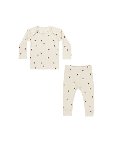 Quincy Mae Natural Mushrooms Ribbed Legging Set