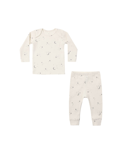 Quincy Mae Natural Celestial Ribbed Tee + Legging Set