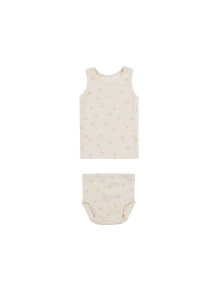 Quincy Mae Natural Suns Ribbed Tank + Bloomer Set