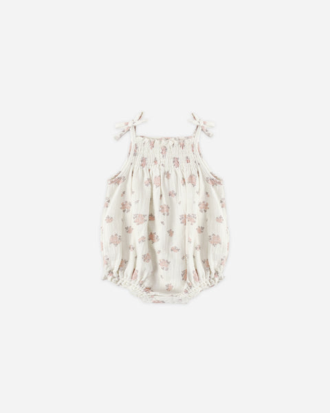 Quincy Mae Ivory Garden Rose Betty Romper